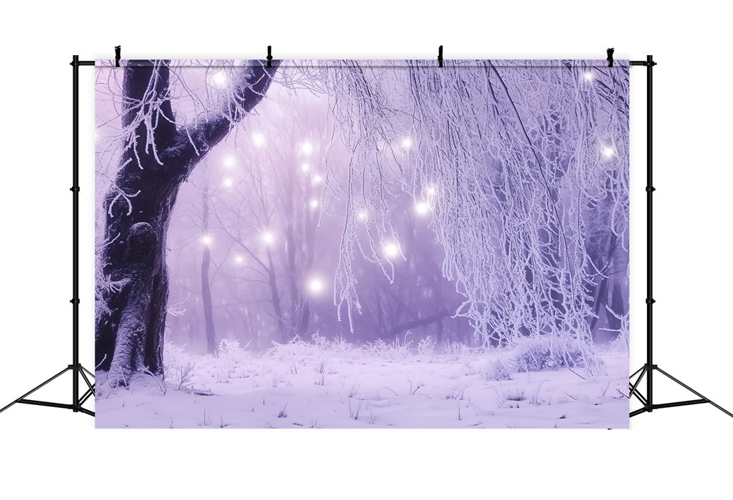 Toile de fond Hiver Forêt Enchantée Lumières Glacées CSH58-226