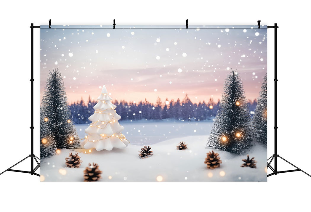 Toile de fond Hiver Pins Enneigés et Sapin Céramique CSH58-230