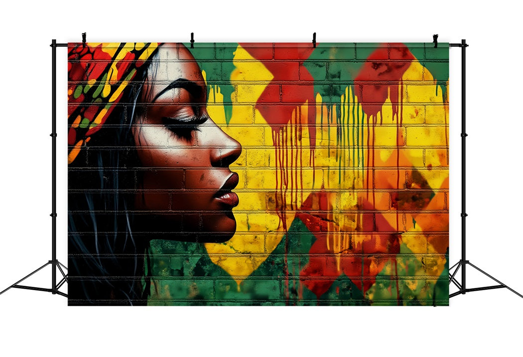 Fond Photo Graffiti Histoire Noire Portrait Femme Couleurs Vives LXX58-255