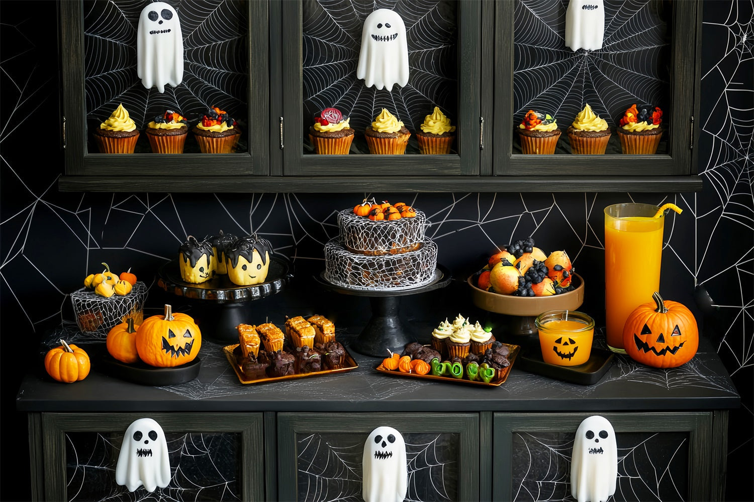Toile de fond halloween Festin de Cupcakes Effrayants LXX58-26