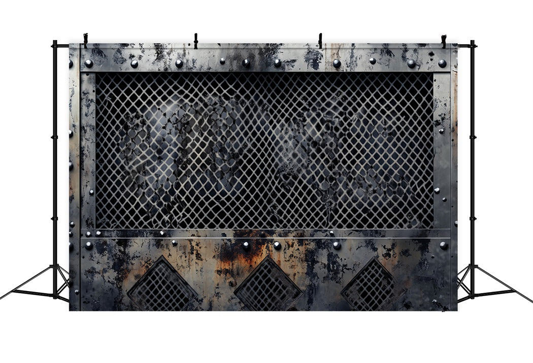 Toile de fond Graffiti Mur Acier Rouillé Grille Grunge Noir Blanc LXX58-266