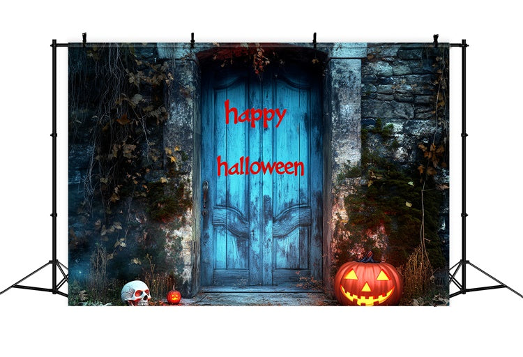 Toile de fond photo halloween Entrée Bleue Hantée LXX58-29