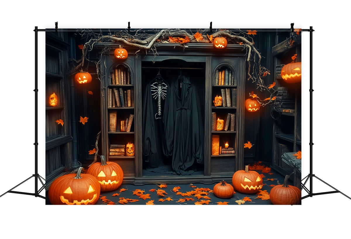 Fond de photo halloween Placard Robes Effrayantes Garage LXX58-31