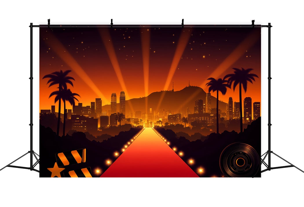 Toile de fond Tapis Rouge Hollywood Skyline Lueur Projecteur LXX58-312
