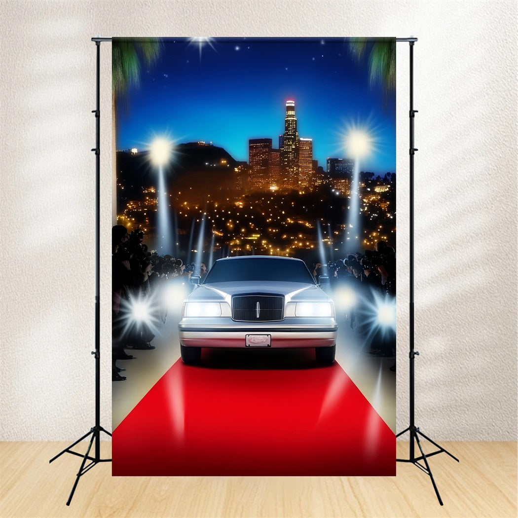 Toile de fond Tapis Rouge Arrivée Luxe Lumières Ville LXX58-314