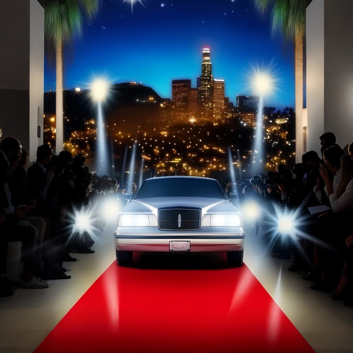 Toile de fond Tapis Rouge Arrivée Luxe Lumières Ville LXX58-314