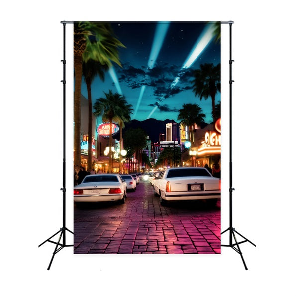Toile de fond Tapis Rouge Limousine Boulevard Lumières Néon LXX58-315