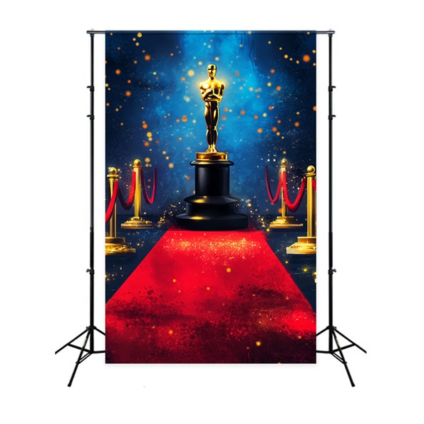 Toile de fond Tapis Rouge Récompense Dorée Projecteurs Scène Photo LXX58-320