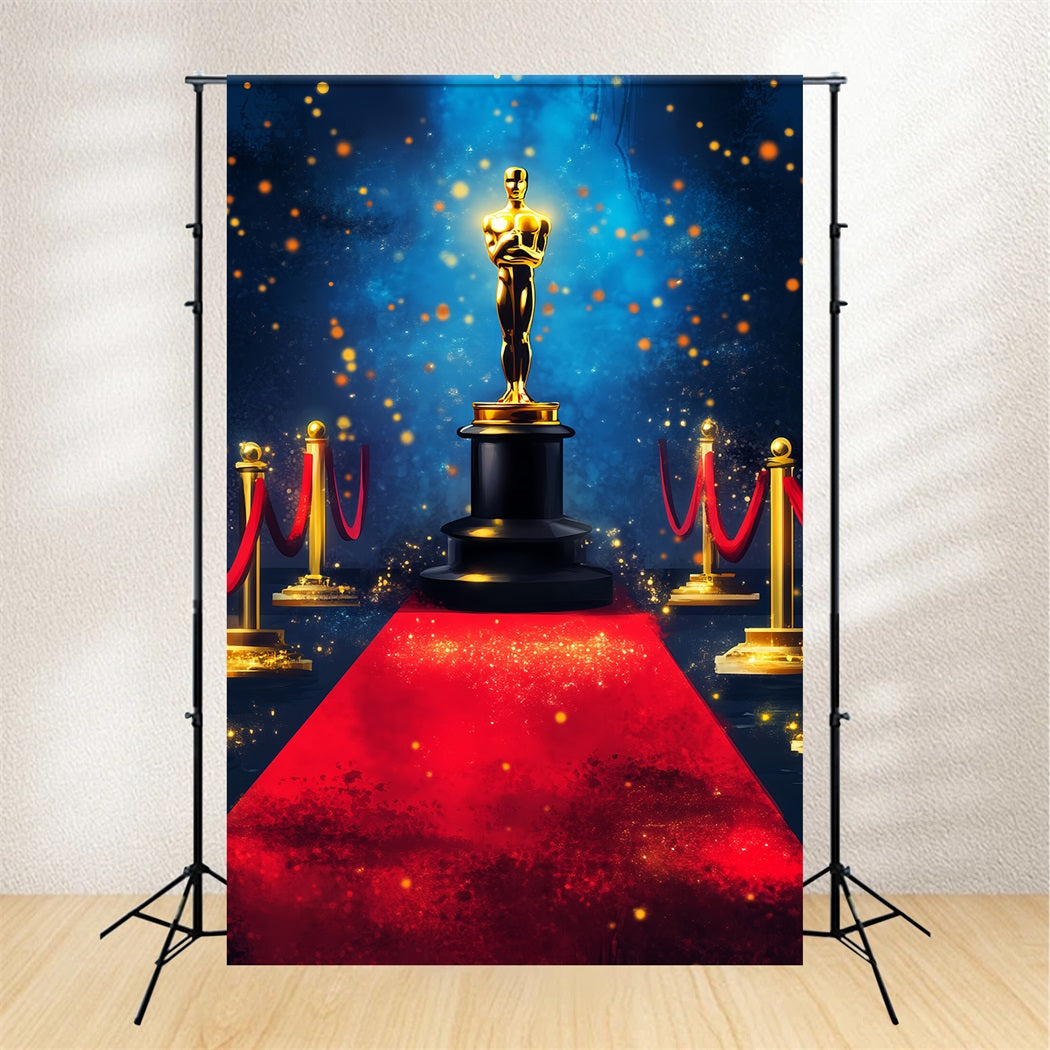 Toile de fond Tapis Rouge Récompense Dorée Projecteurs Scène Photo LXX58-320