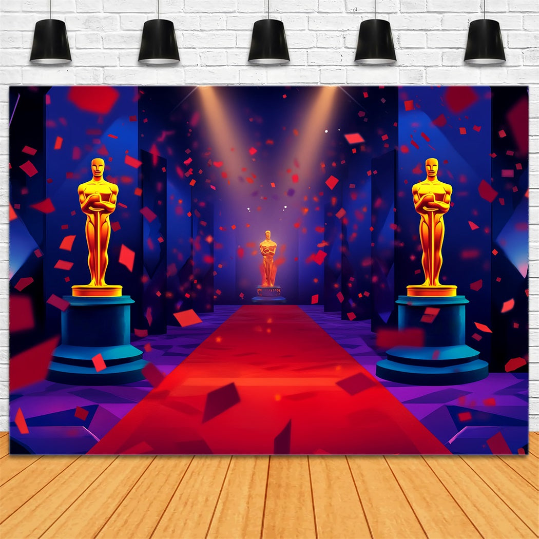 Toile de fond Tapis Rouge Confettis Nuit de Gala Récompenses Scène LXX58-321