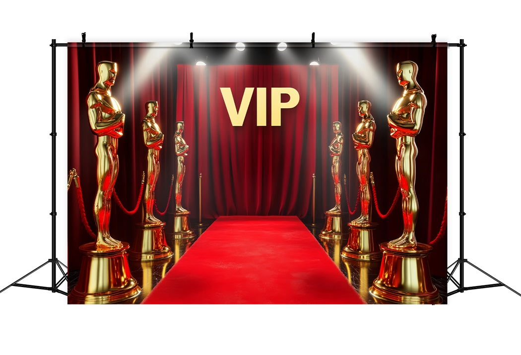 Toile de fond Tapis Rouge Entrée Statue Dorée VIP Scène LXX58-322
