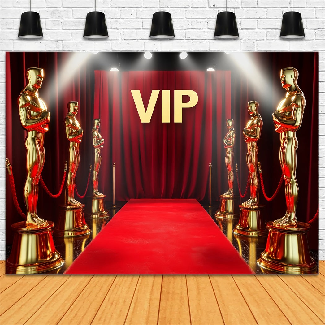 Toile de fond Tapis Rouge Entrée Statue Dorée VIP Scène LXX58-322