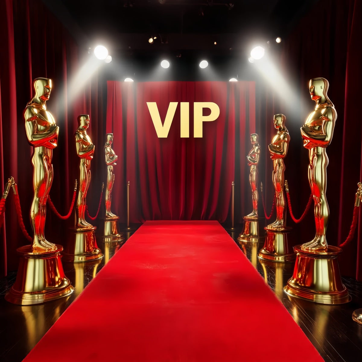 Toile de fond Tapis Rouge Entrée Statue Dorée VIP Scène LXX58-322