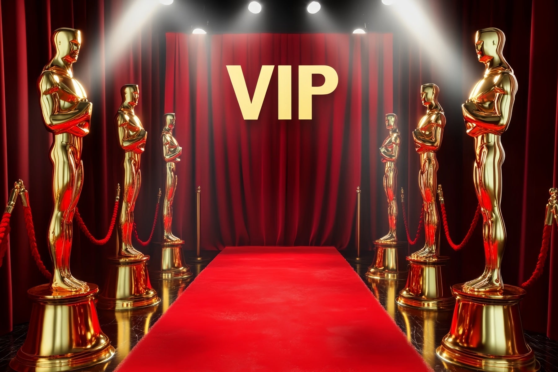 Toile de fond Tapis Rouge Entrée Statue Dorée VIP Scène LXX58-322