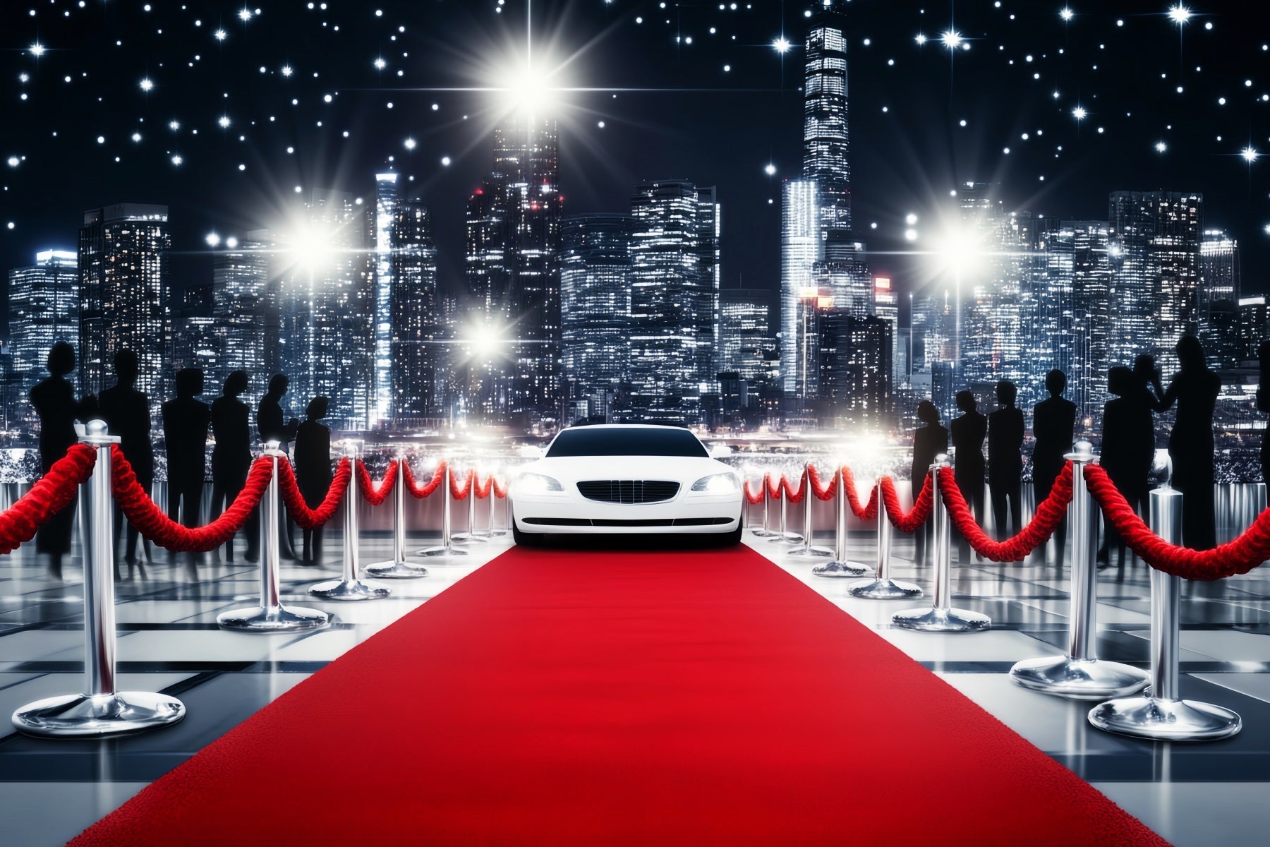 Toile de fond Tapis Rouge Paparazzi Arrivée Voiture de Luxe LXX58-325