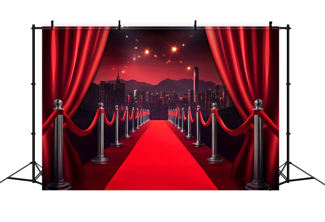 Toile de fond Tapis Rouge Rideau Rouge Skyline Promenade LXX58-329