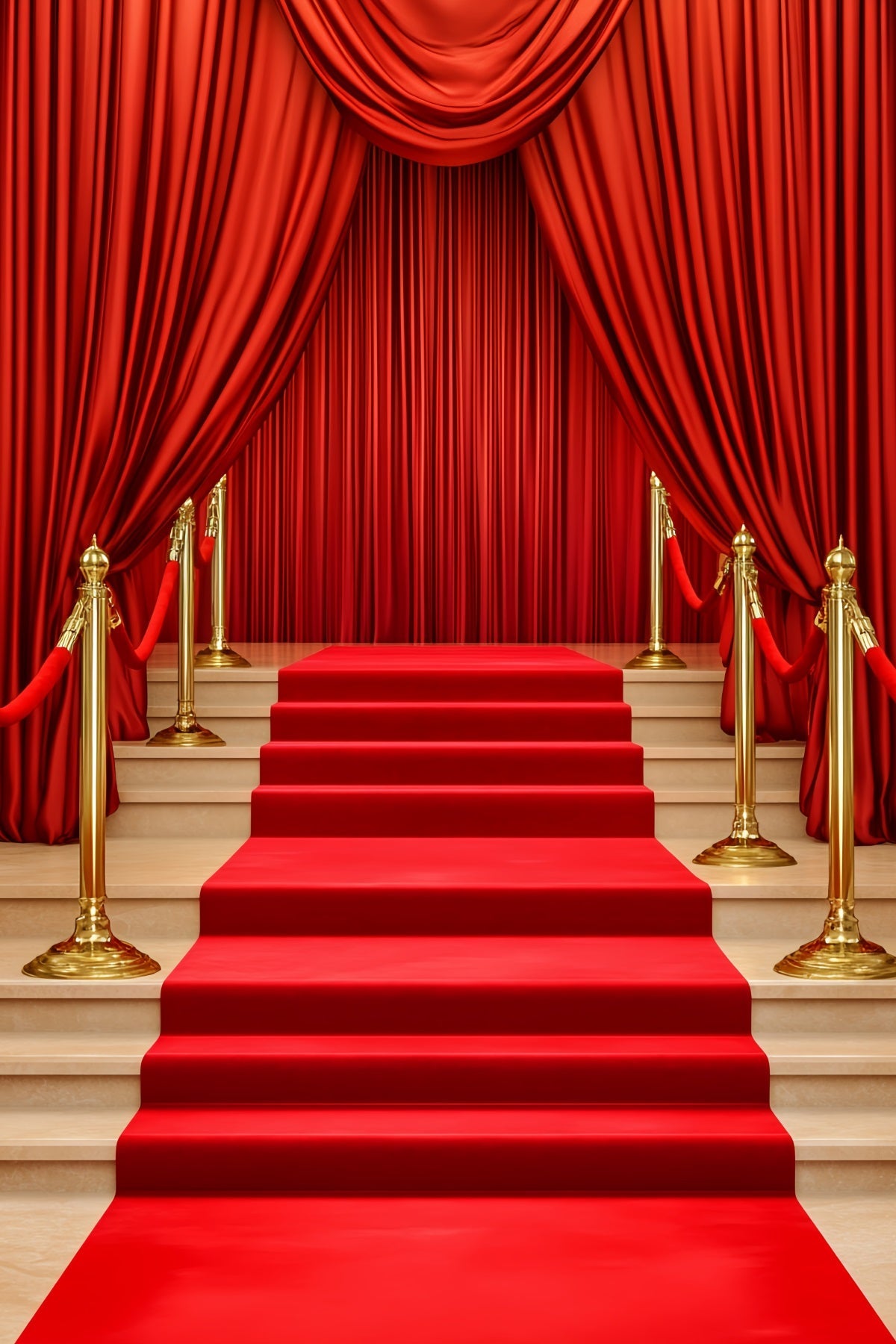 Toile de fond Tapis Rouge Rideau Drapé Entrée Élégante Broadway LXX58-333