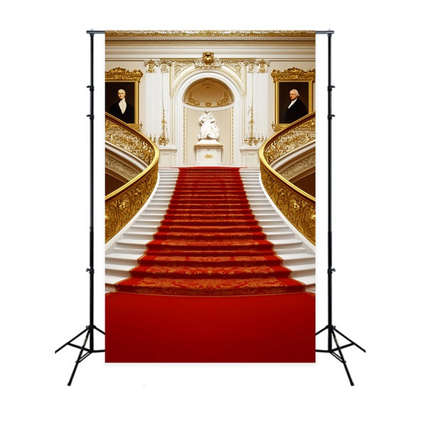 Toile de fond Tapis Rouge Statue Classique Escalier Royal LXX58-335