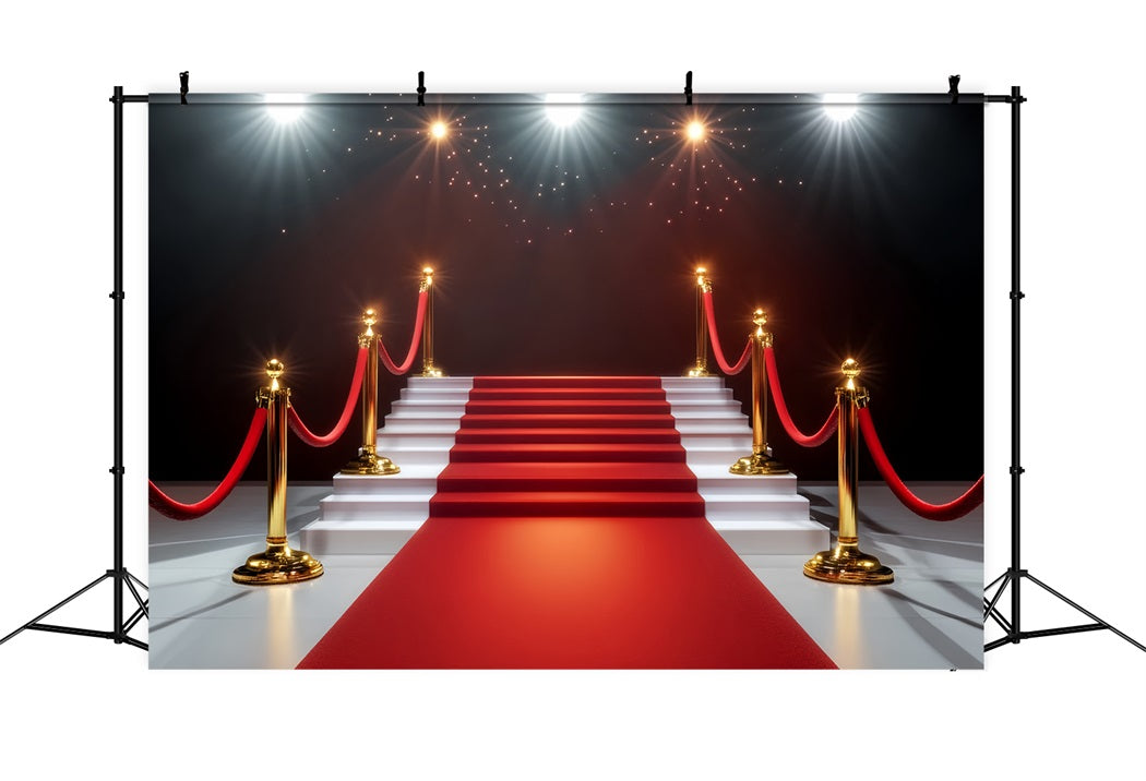 Toile de fond Tapis Rouge Lumières Dorées Escalier Glamour LXX58-336