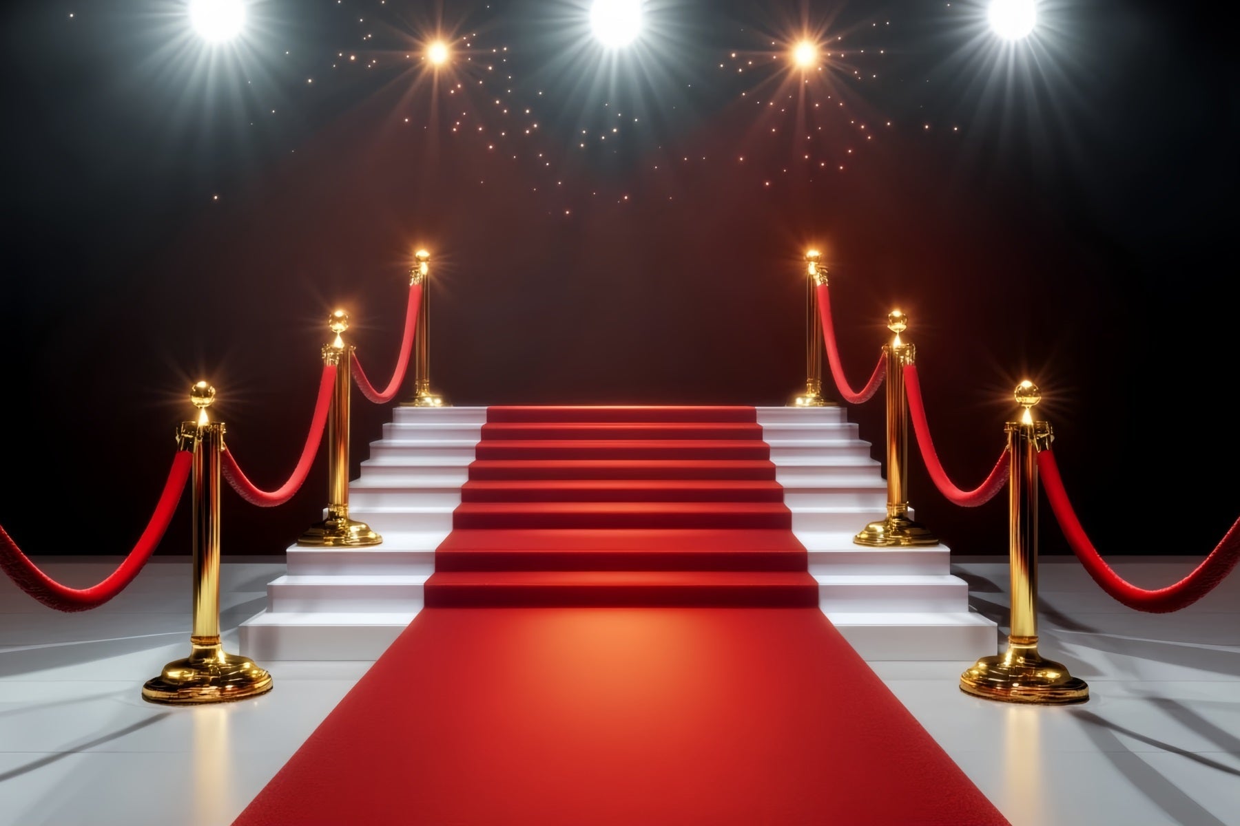 Toile de fond Tapis Rouge Lumières Dorées Escalier Glamour LXX58-336