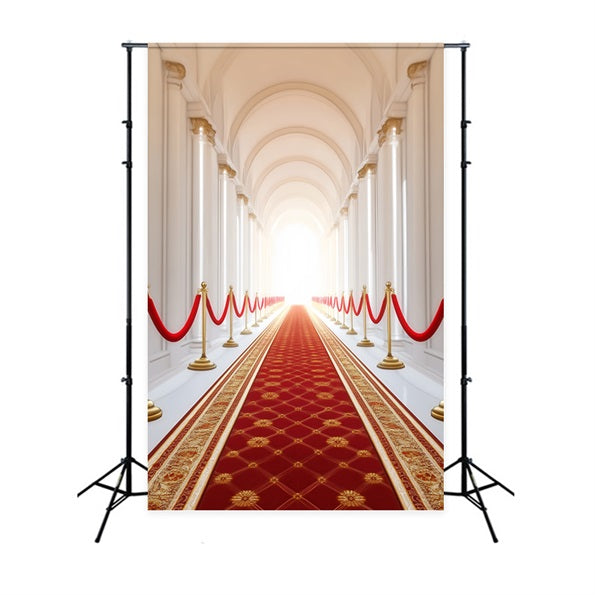 Toile de fond Tapis Rouge Couloir Royal Colonnes Voûte LXX58-337