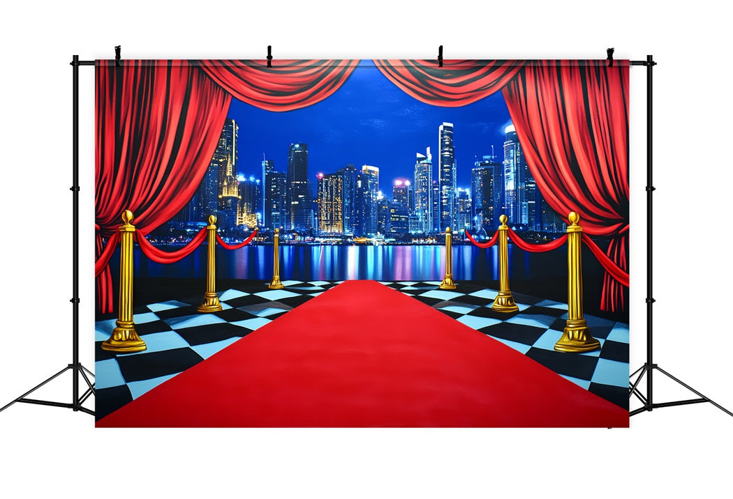 Toile de fond Tapis Rouge Skyline Urbain Rideau Entrée LXX58-340