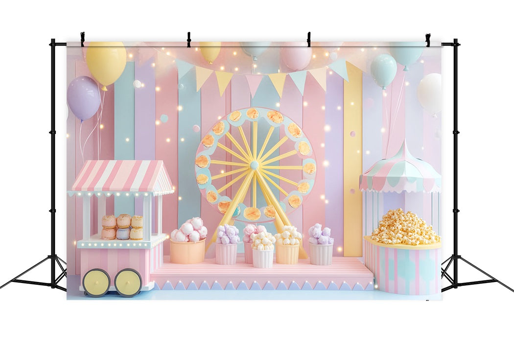Toile de fond Bébé Carnaval Pastel Grande Roue LXX58-352