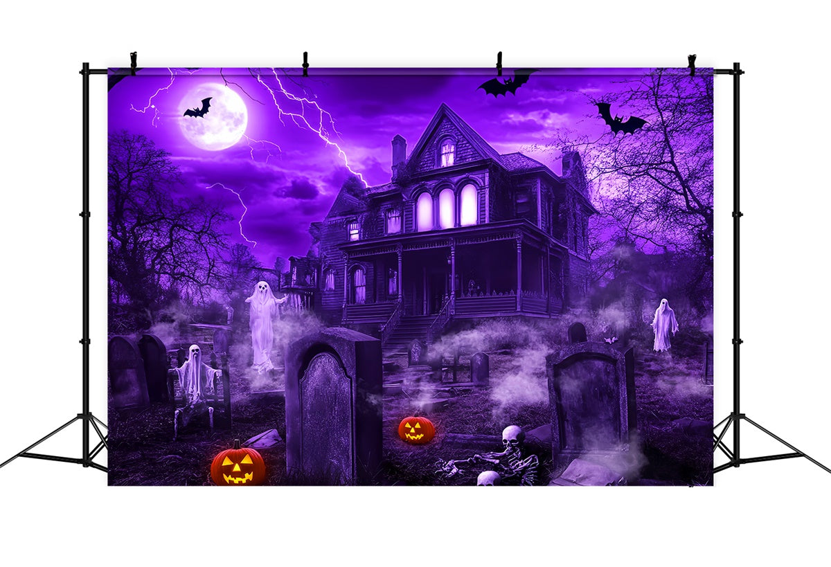 Fond halloween photo Manoir Hanté Nuit Lugubre LXX58-36