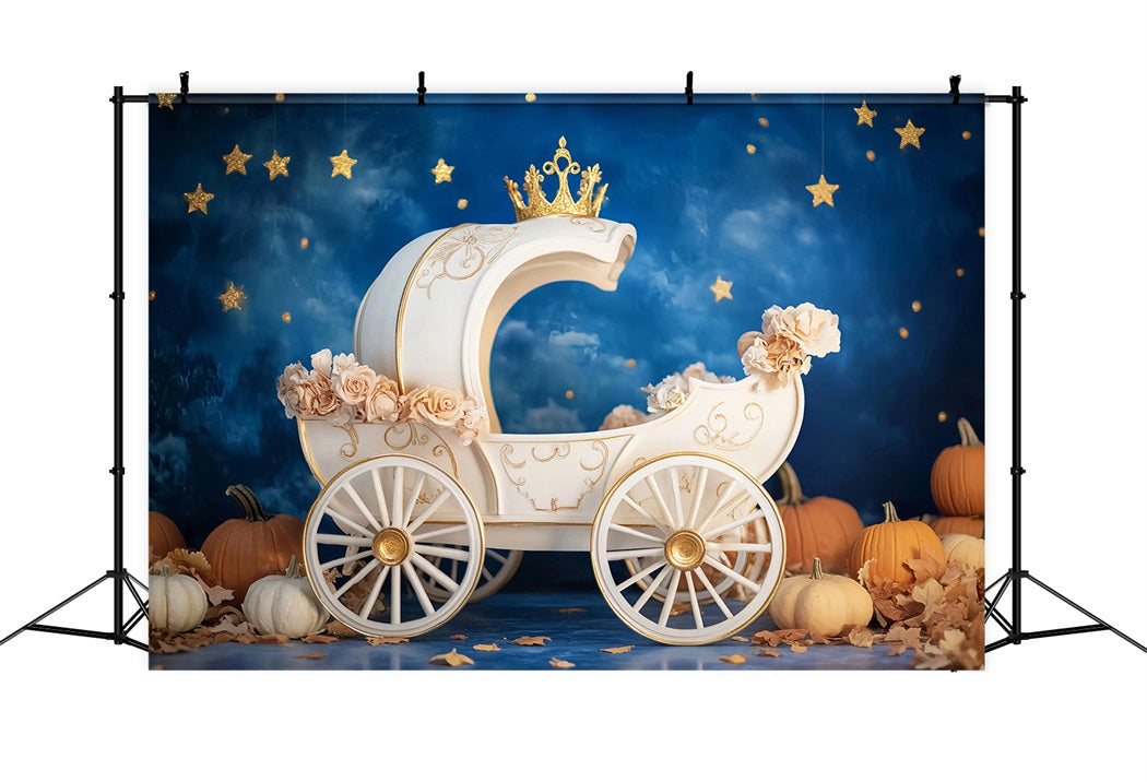 Toile de fond Bébé Carrosse Citrouille Royale Nuit LXX58-361