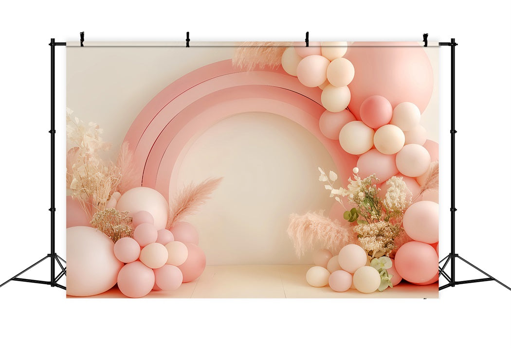 Toile de fond Nouveau-Né Arc-en-Ciel Doux Arche de Ballons LXX58-363