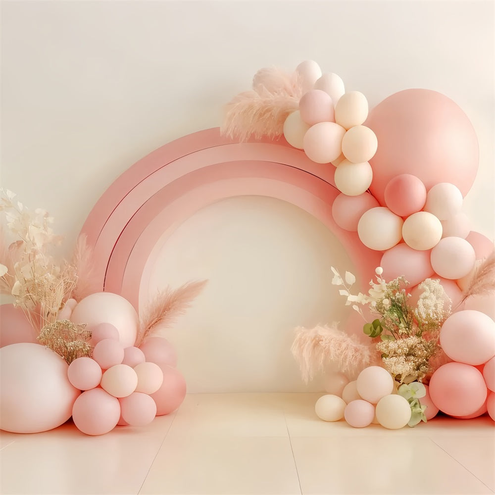 Toile de fond Nouveau-Né Arc-en-Ciel Doux Arche de Ballons LXX58-363