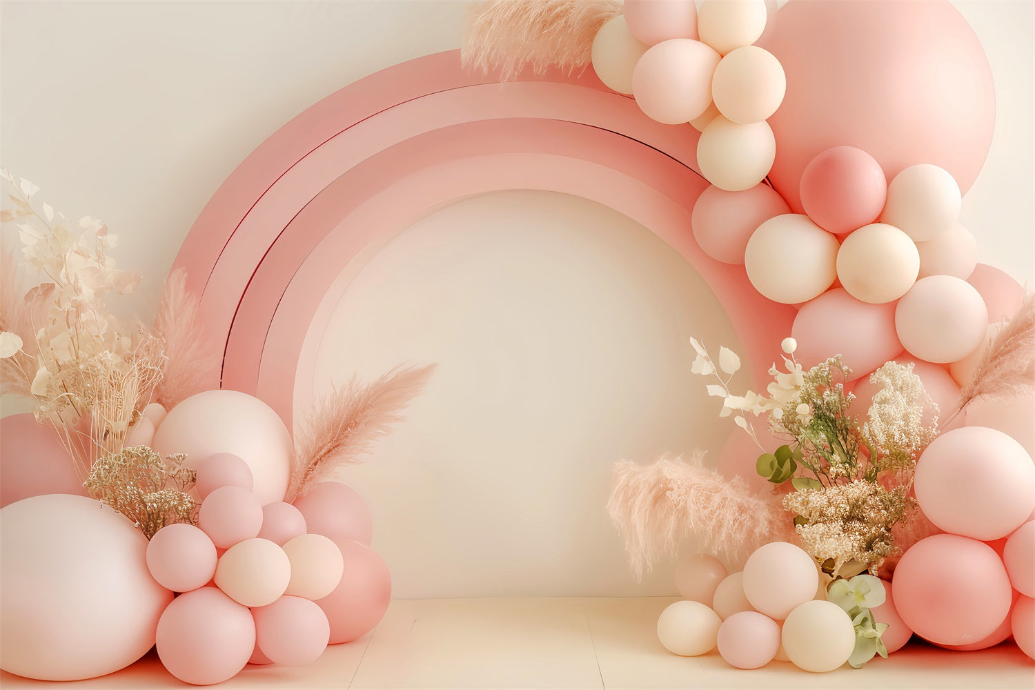 Toile de fond Nouveau-Né Arc-en-Ciel Doux Arche de Ballons LXX58-363