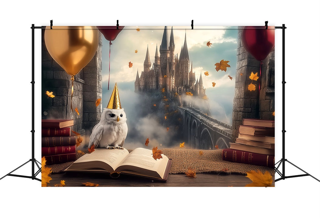Toile de fond Bébé Château Automne Hibou Magique LXX58-369