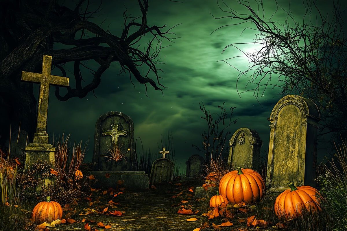 Toile de fond photo halloween Chemin Tombe Minuit LXX58-37