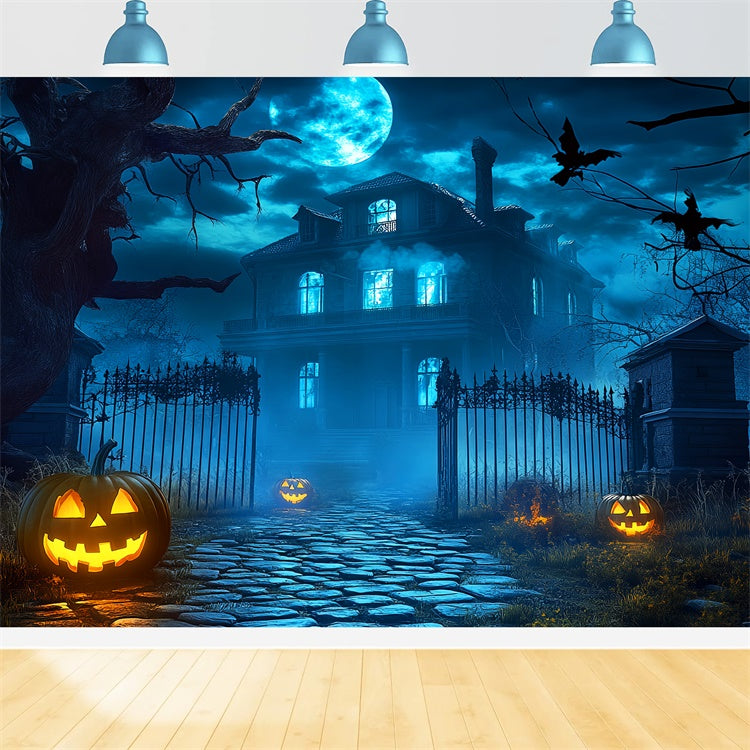 Fond studio halloween Manoir Clair de Lune Hanté LXX58-38