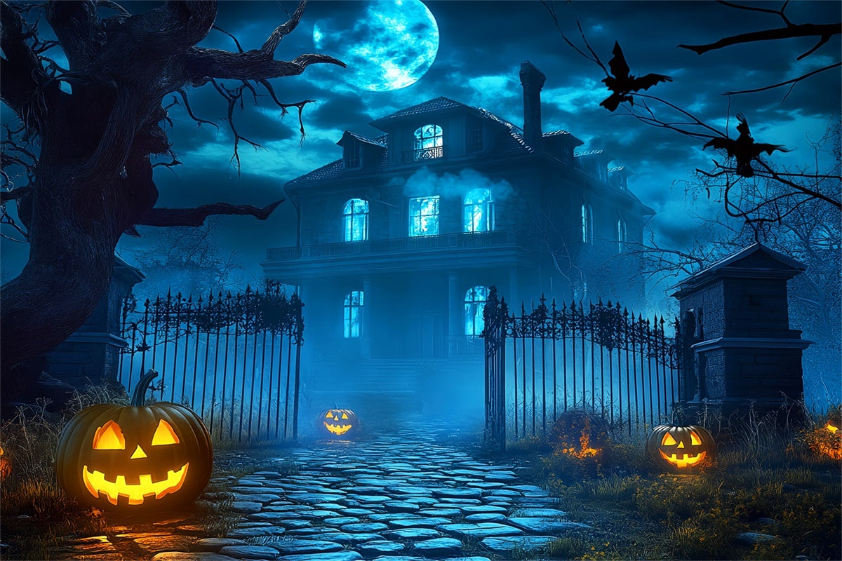 Fond studio halloween Manoir Clair de Lune Hanté LXX58-38