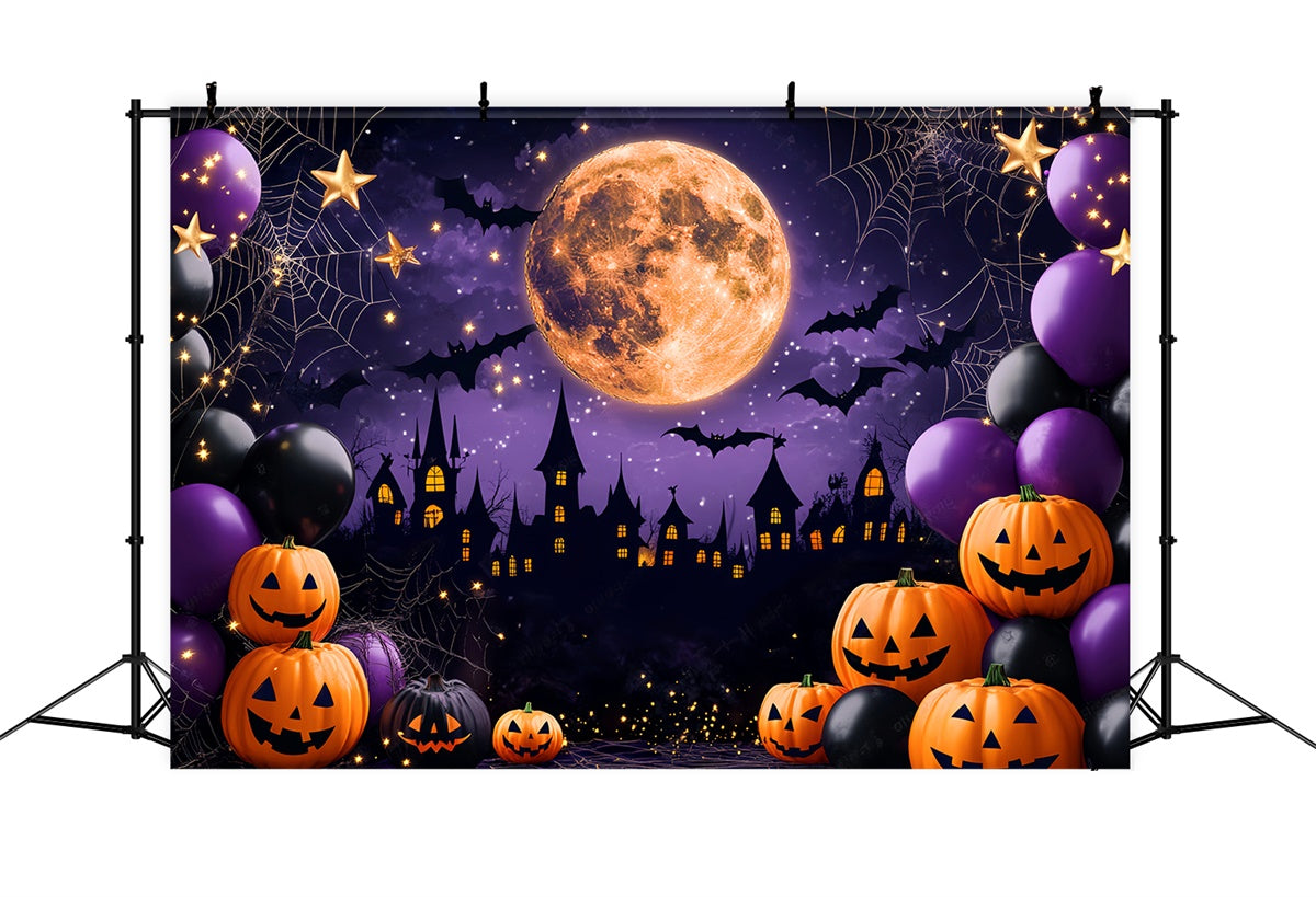 Toile photo halloween Silhouette Château Hanté LXX58-40