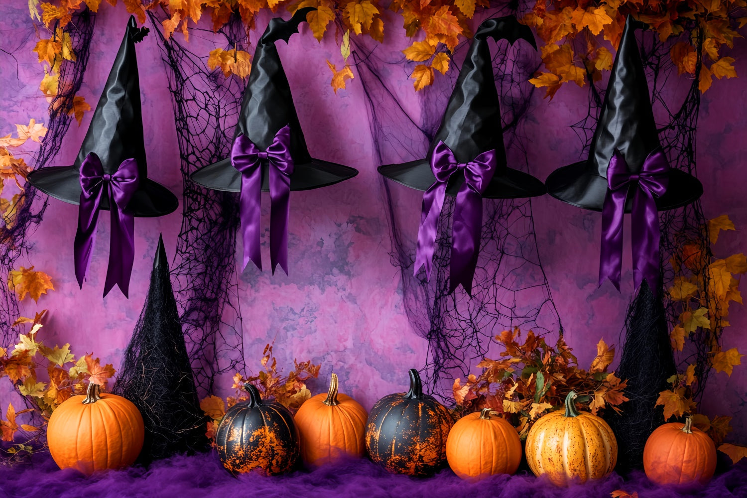 Fond photo halloween Rubans Sorcière Enchantée LXX58-41