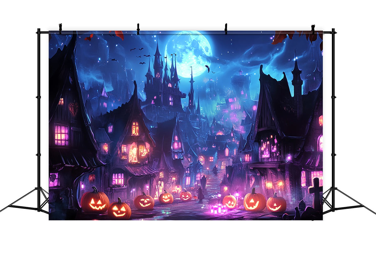 Toile halloween Ville Mystique Sorcière LXX58-43