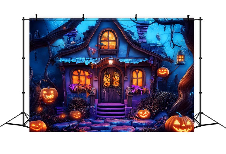 Fond studio halloween Cottage Sorcière Enchantée LXX58-46