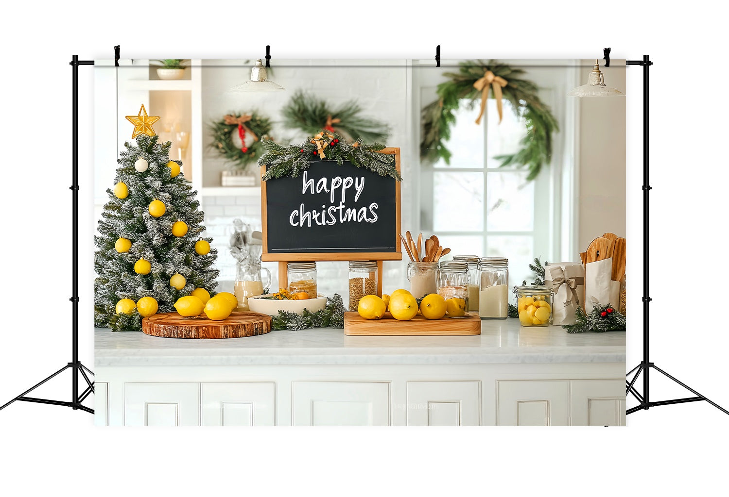 Toile de fond Noël Cuisine Ferme Citronnée LXX58-56