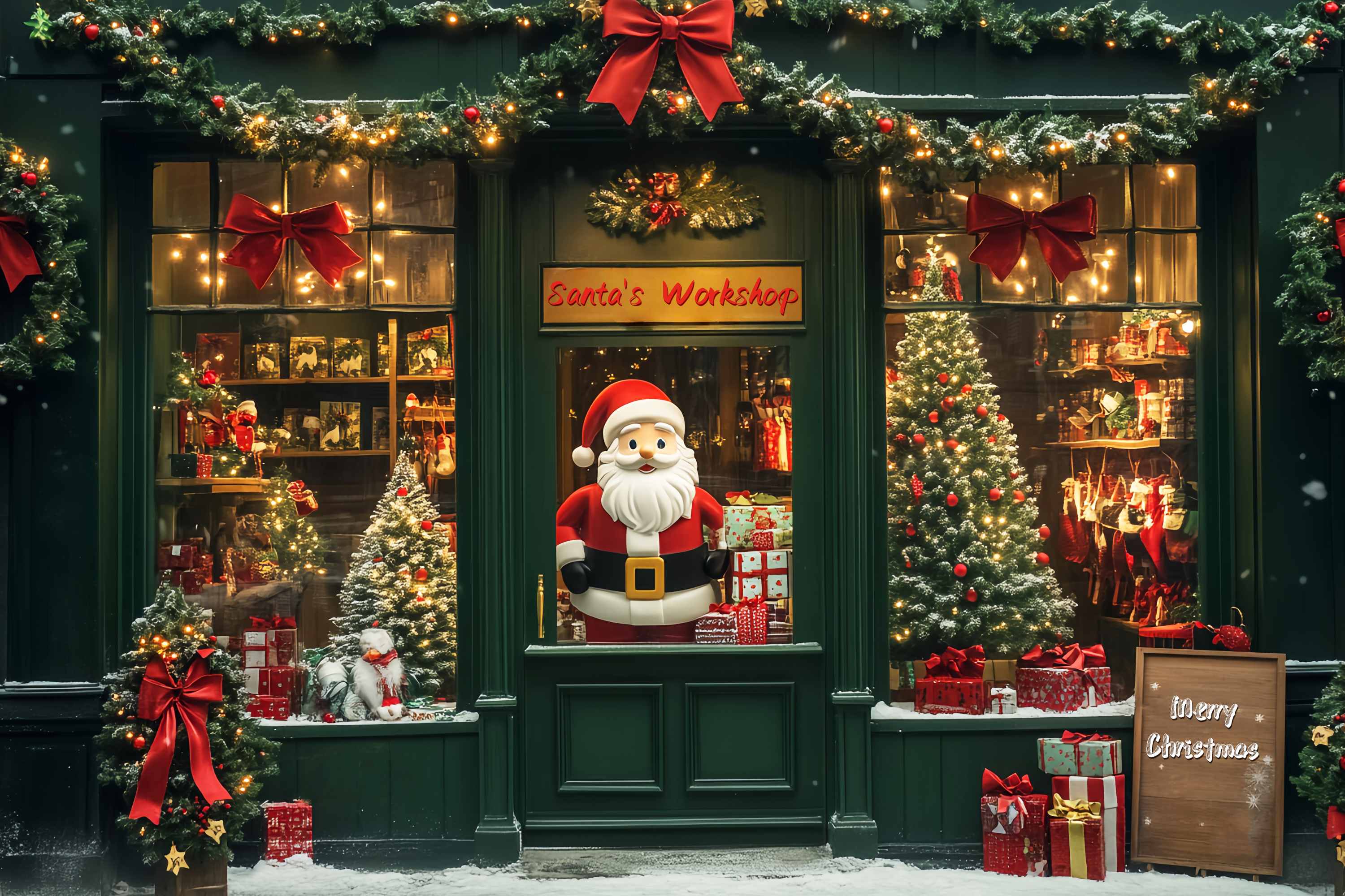 Toile de fond Noël Vitrine de l’Atelier du Père Noël LXX58-67