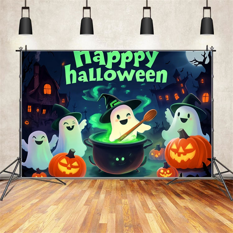 Fond de photo halloween Fantôme Mignon Dessin Animé LXX58-7