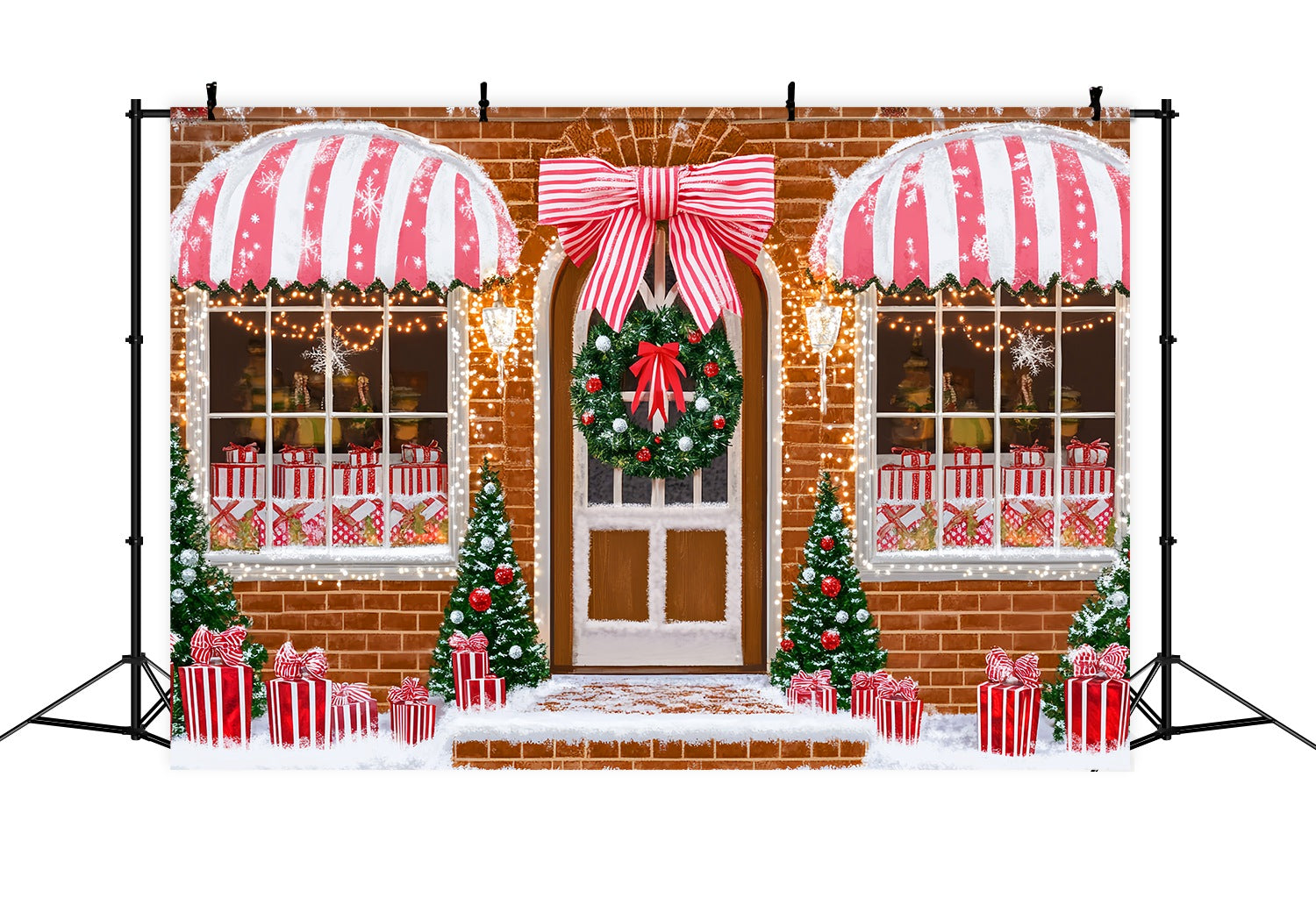 Toile de fond Noël Boutique Sucrée Canne en Bonbon LXX58-71