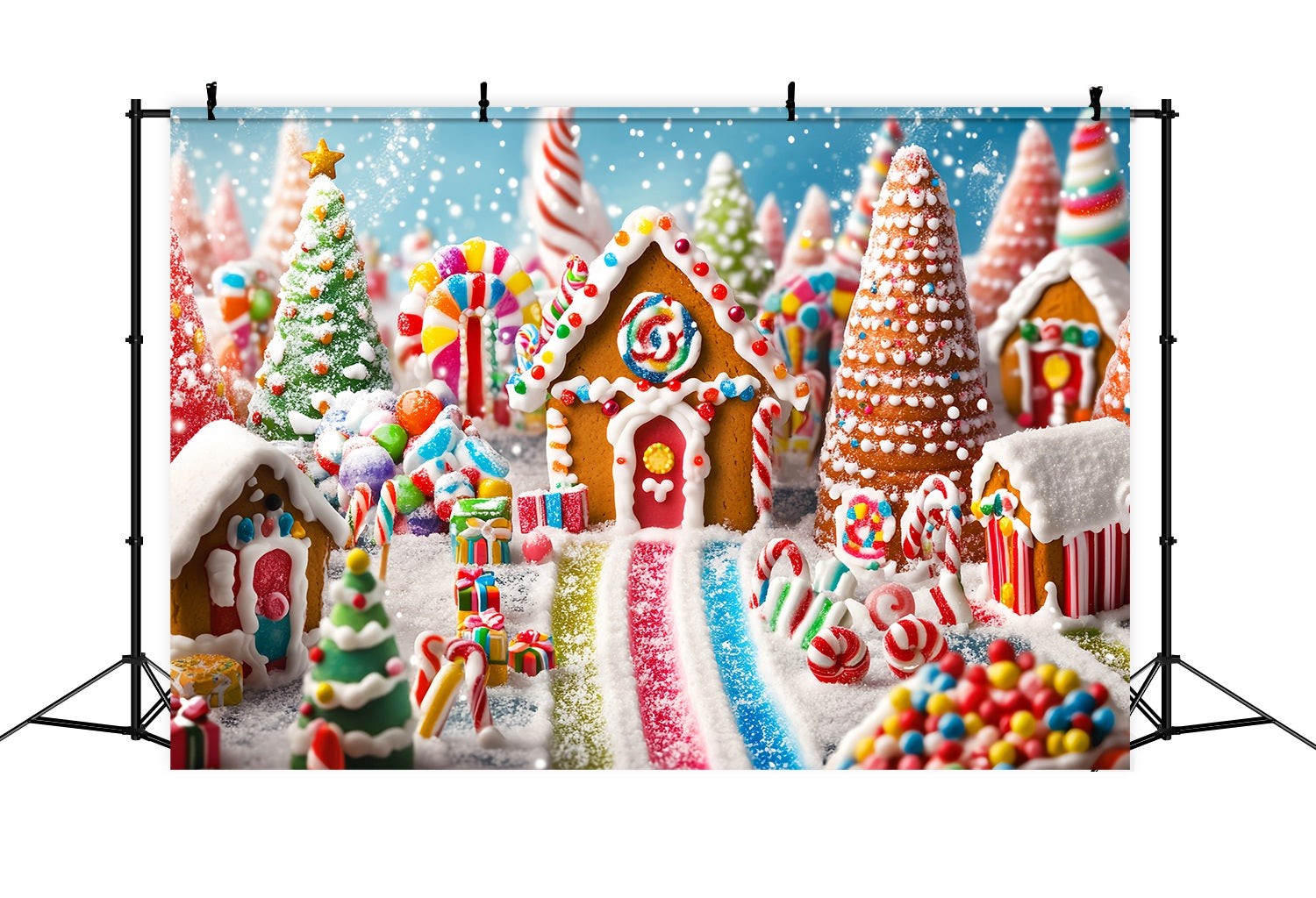Toile de fond Noël Village Pain d’Épices Candyland LXX58-90