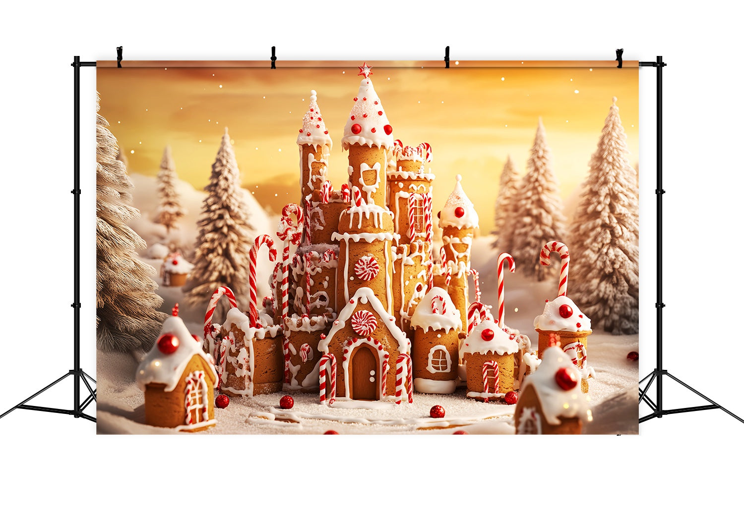 Toile de fond Noël Château Pain d’Épices Merveilleux LXX58-94