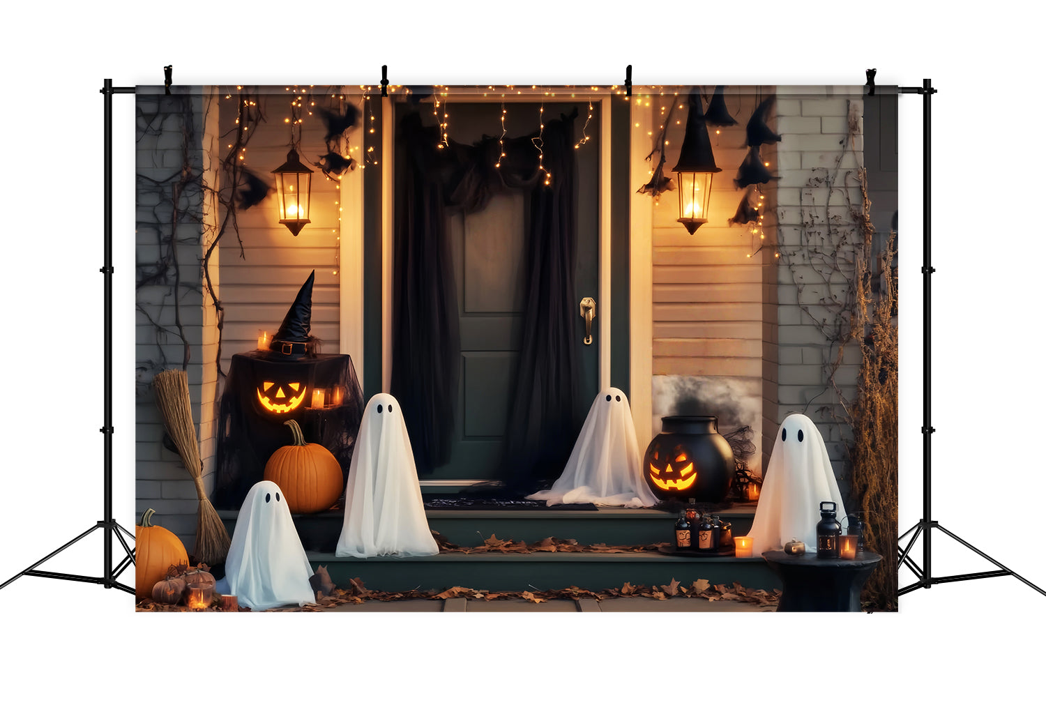 Toile De Fond Photo Halloween Fantôme Lanterne Fantôme Rassemblement Porche LXX59-104