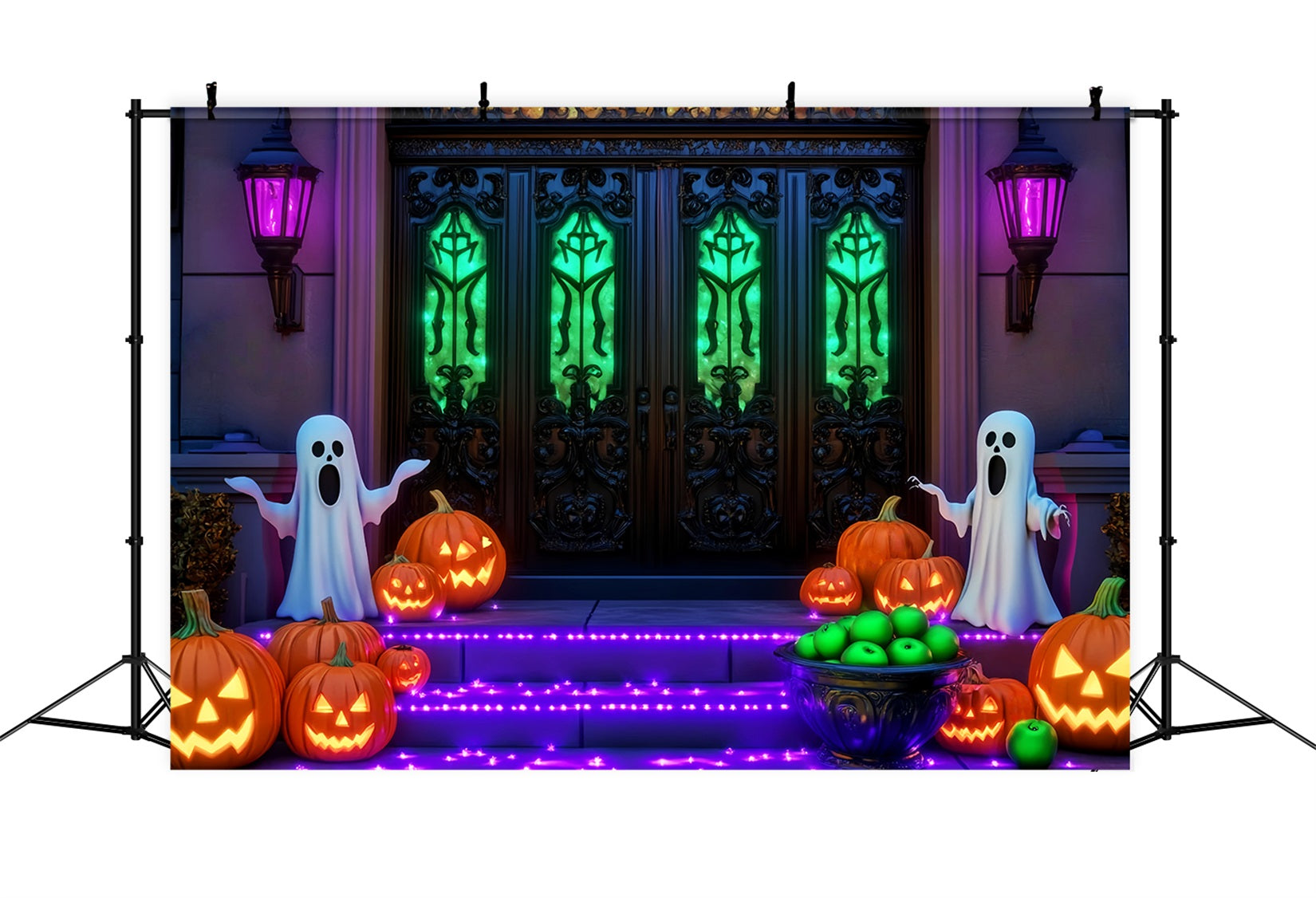 Toile Photo Halloween Fantôme Fantôme Lumineux Chemin Citrouilles LXX59-107