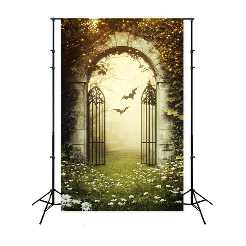 Toile De Fond Photo Halloween Forêt Hantée Lumière Dorée Arche De Lierre LXX59-126