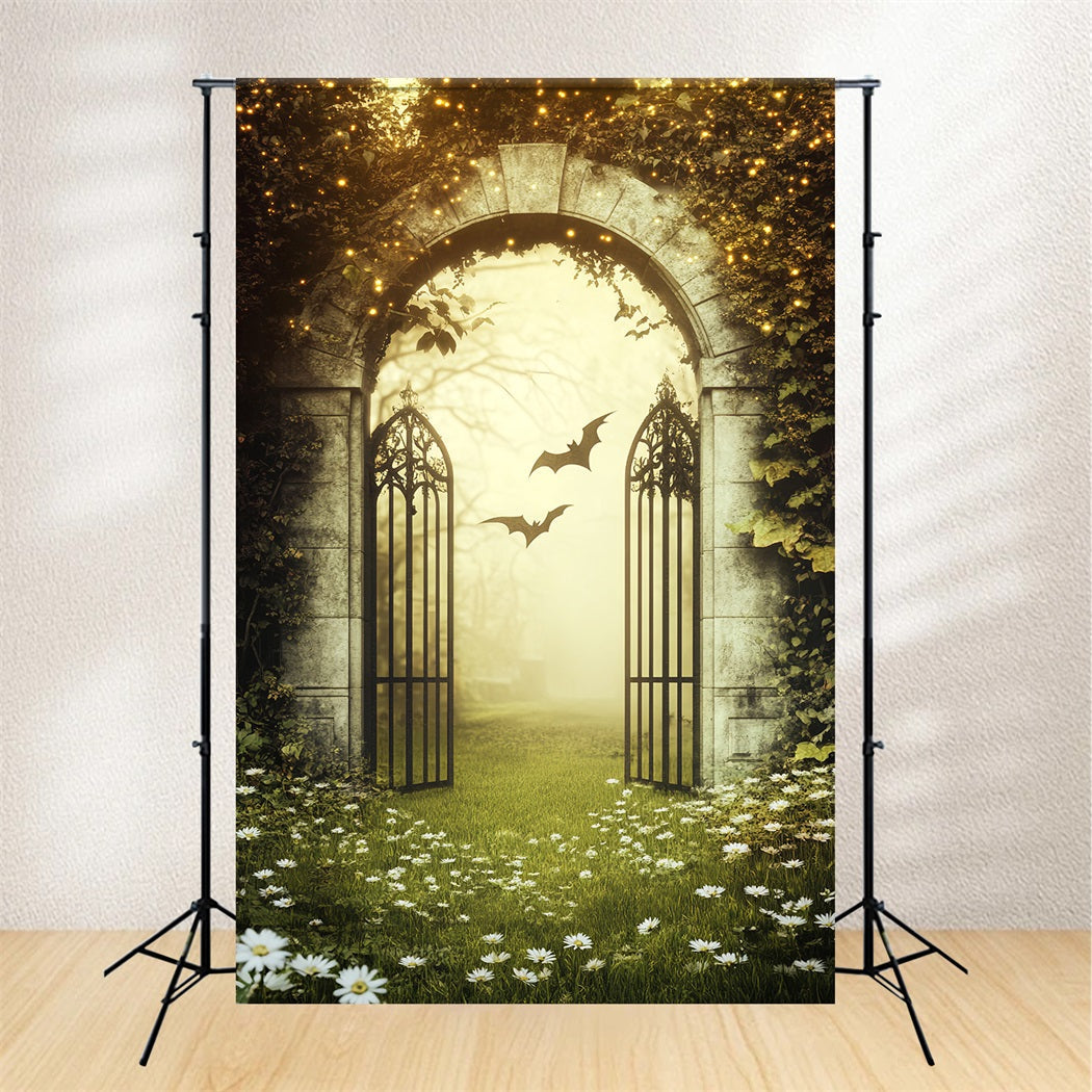 Toile De Fond Photo Halloween Forêt Hantée Lumière Dorée Arche De Lierre LXX59-126